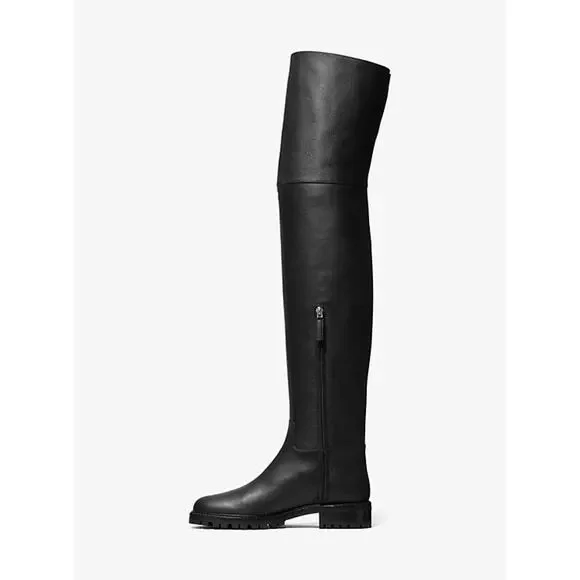 Michael Kors Collection Italy Chesley Over The Knee Boots Leather Black Size 38 - Picture 3 of 16